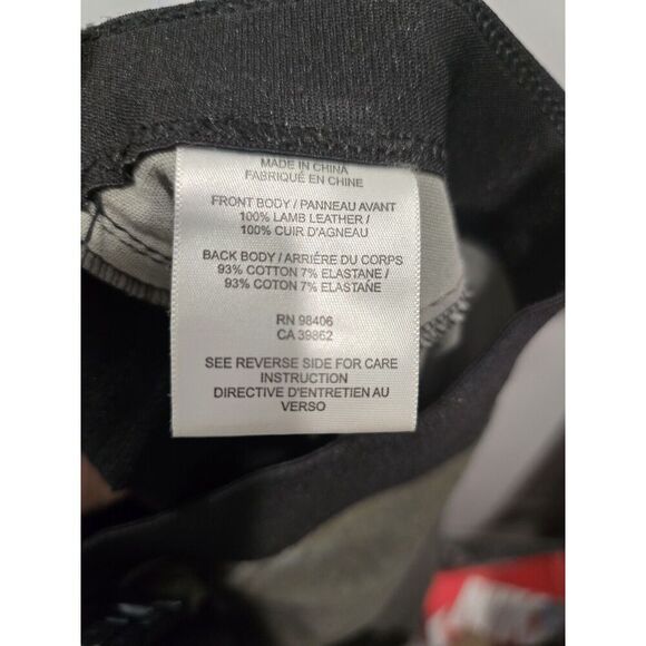 THEORY CULLEN LAMB LEATHER STRETCH‎ TWILL BLACK OLIVE PANTS LEGGINGS SIZE 4 EUC - Picture 5 of 5